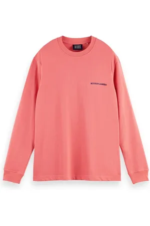 Scotch&Soda Unisex Long-sleeved Tee In Organic Cotton Varsity Pink