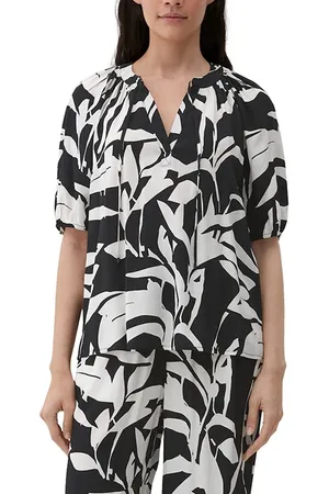 QS by s.Oliver Blouses Grey/black