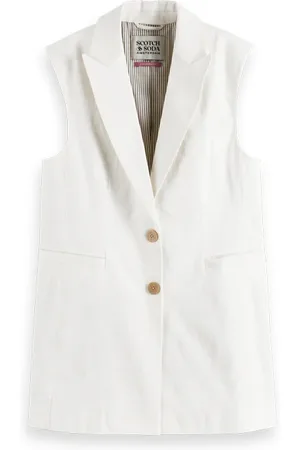 Scotch&Soda Longer Length Summer Gilet Off White
