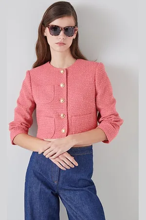 LK Bennett Jk Allie Tweed Jacket Blush