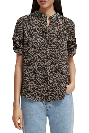 Scotch&Soda Jacquard Shirt With Beaded Collar Creatures Of The Night Jac
