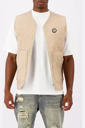 Black Bananas Monogram Quilted Vest Brown