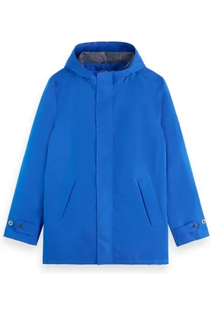 Scotch&Soda Technical Raincoat With Tape Details Boat Blue