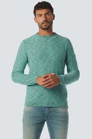 No Excess Pullover Crewneck 2 Coloured Melange Pacific