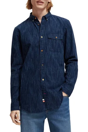 Scotch&Soda Stripe Linen Shirt Blue Stripe