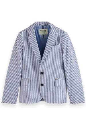 Scotch&Soda Seersucker Striped Blazer Blue Stripe