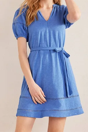 Boden Trim Detail Jersey Dress Porcelain Blue