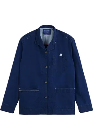 Scotch&Soda Indigo Linen Japanese Inspired Shirt Jacket