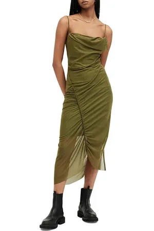 AllSaints Ulla Dress Olive Green