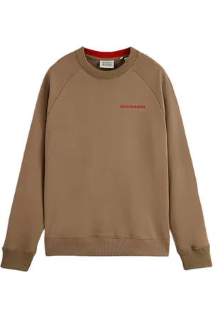 Scotch&Soda Unisex Crew Sweat In Organic Cotton Taupe