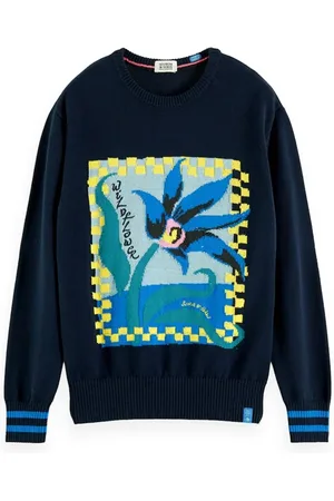 Scotch&Soda Intarsia Artwork Cotton Pullover Combo A