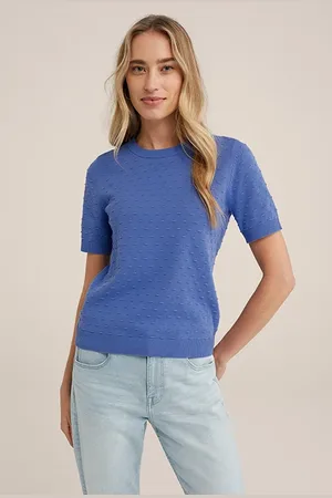 WE Fashion Knitted Pullover Bright Blue