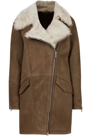 AllSaints Zeta Shearling Khaki/chalk White