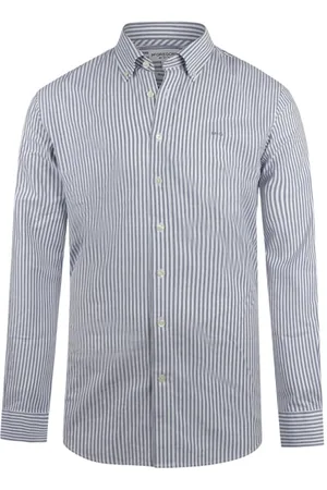 McGregor Stretch Oxford Shirt Big Stripe Navy