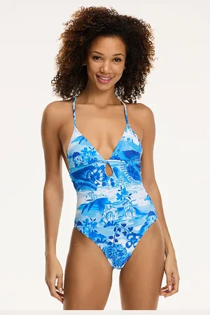 Shiwi Ladies Rowy Swimsuit Greek Scenery Blue Greek Scenery