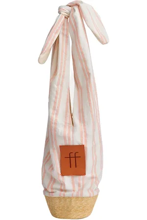 FORTE FORTE Forte Forte Oxfort Stripe Straw Bucket Bag Petalo