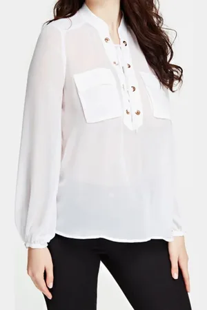 Guess GUESS Aaron Blouse Ro True White A000