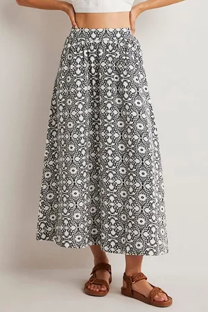 Boden Linen Midi Skirt Mlt