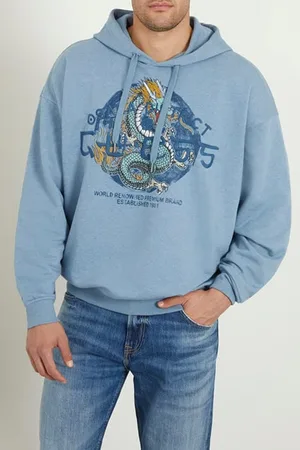 Guess GUESS Round Logo Hoo Washed Indigo Heathe