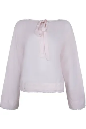 Bella Dahl Bell Sleeve Tie Back Shirt Sheer Rose