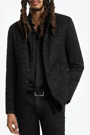 John Varvatos Slim Fit Cut-away Jacket With Peak Napel Black