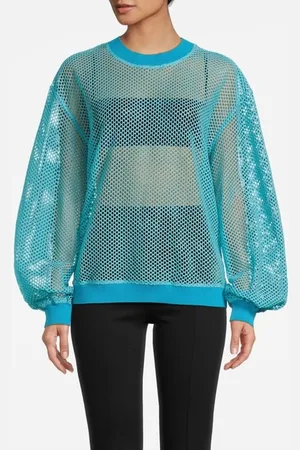FORTE FORTE Forte Forte Cotton Mesh T-shirt With Knitted Details Sea