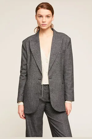 Motivi Check-patterned Single-breasted Blazer Grey