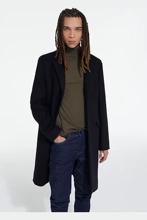 The Kooples Manteau Long Poches Rabats Black
