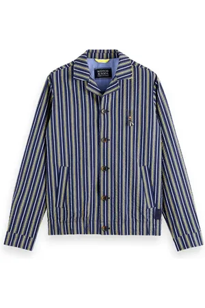 Scotch&Soda Striped Cotton-blend Seersucker Blouson Navy/ White/ Yellow