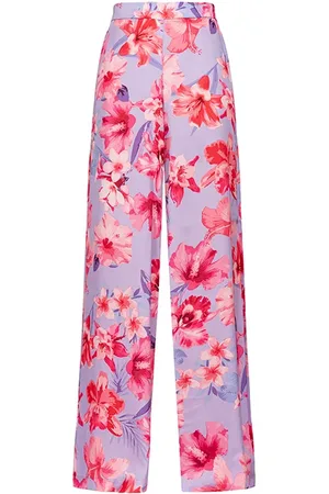 Pinko Puntuale Trousers Lilac/pale Pink/fuchsia