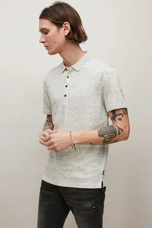John Varvatos Livingston Regular Fit Ss Polo With Line Salt