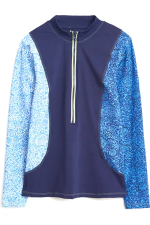 White Stuff Bay Rash Vest Blue Print