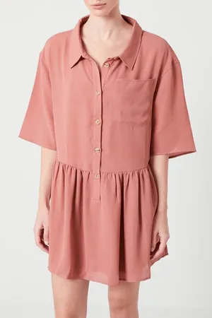 American Vintage Loose Mini Dress Pamplemousse