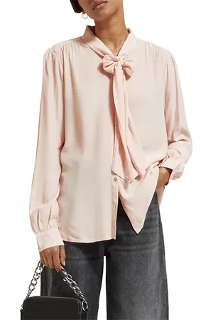 Scotch&Soda Shirt With Tie Neck Pale Pink