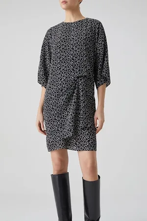 Closed Women Draped Dress Dresses Black