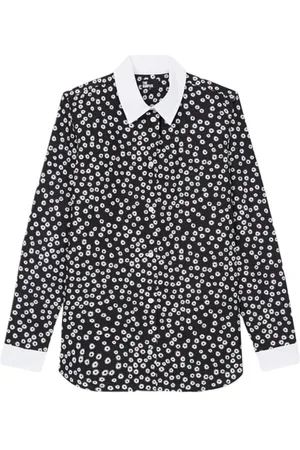 The Kooples Chemise Printe Detail Col Blanc Black White
