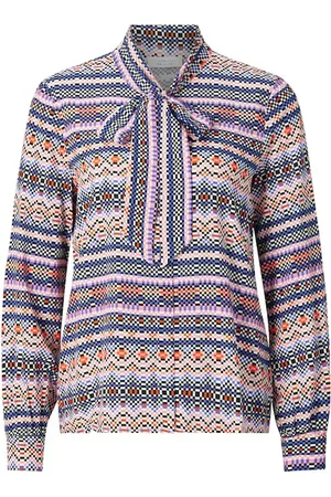 Rich & Royal Printed Blouse With Bow Rosewater