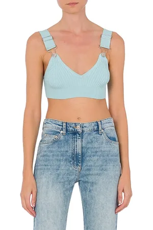 Moschino Crop Top With Straps Blue