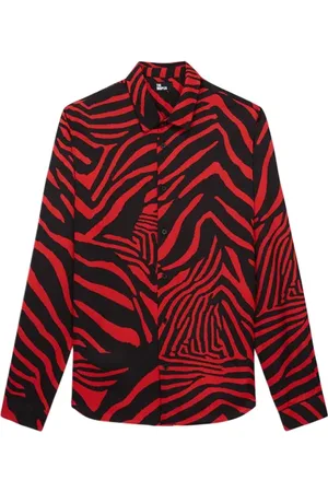 The Kooples Chemise Pyjama Print Zebra Black - Red