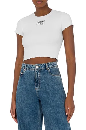 Moschino Logo Patch Cotton T-shirt White