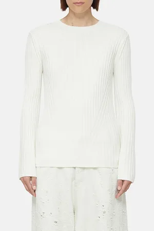 Closed Crew Neck Long Sleeve Knits Ivory