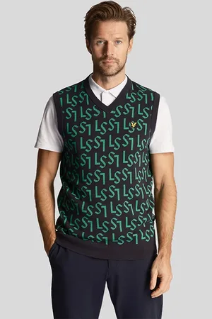 Lyle & Scott Monogram Knitted Tank Top Dark Navy