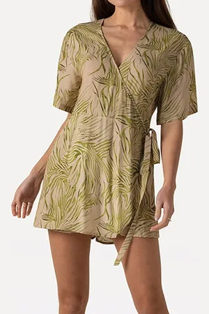 ANOTHER LABEL Ejona Jumpsuit Green Leafs