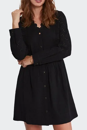 ICODE Black Eyelet Embroidery Dress