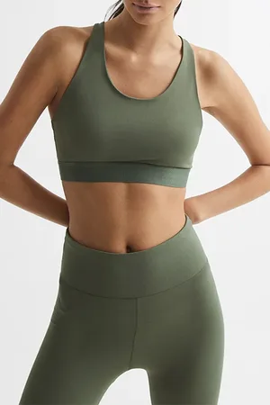 Reiss Theia-performance Sports Bra Green