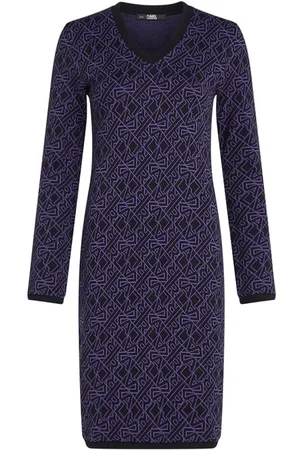 Karl Lagerfeld Ao Athleisure V-nk Knit Dress Black