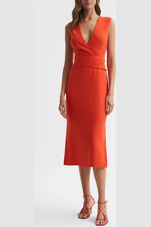 Reiss Jayla-cross Dress Orange