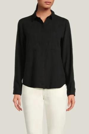 Bella Dahl Two Pocket Classic Button Down Vintage Black