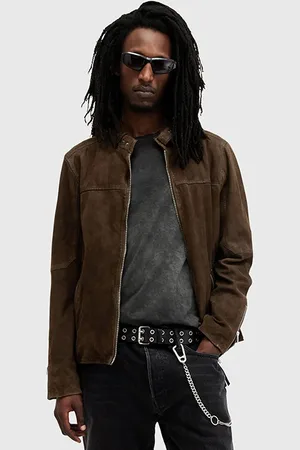 AllSaints Cora Suede Jacket Woodland Brown