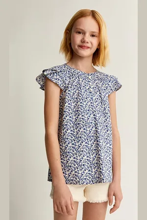 SCALPERS Flower Ss Polera Girls Blue